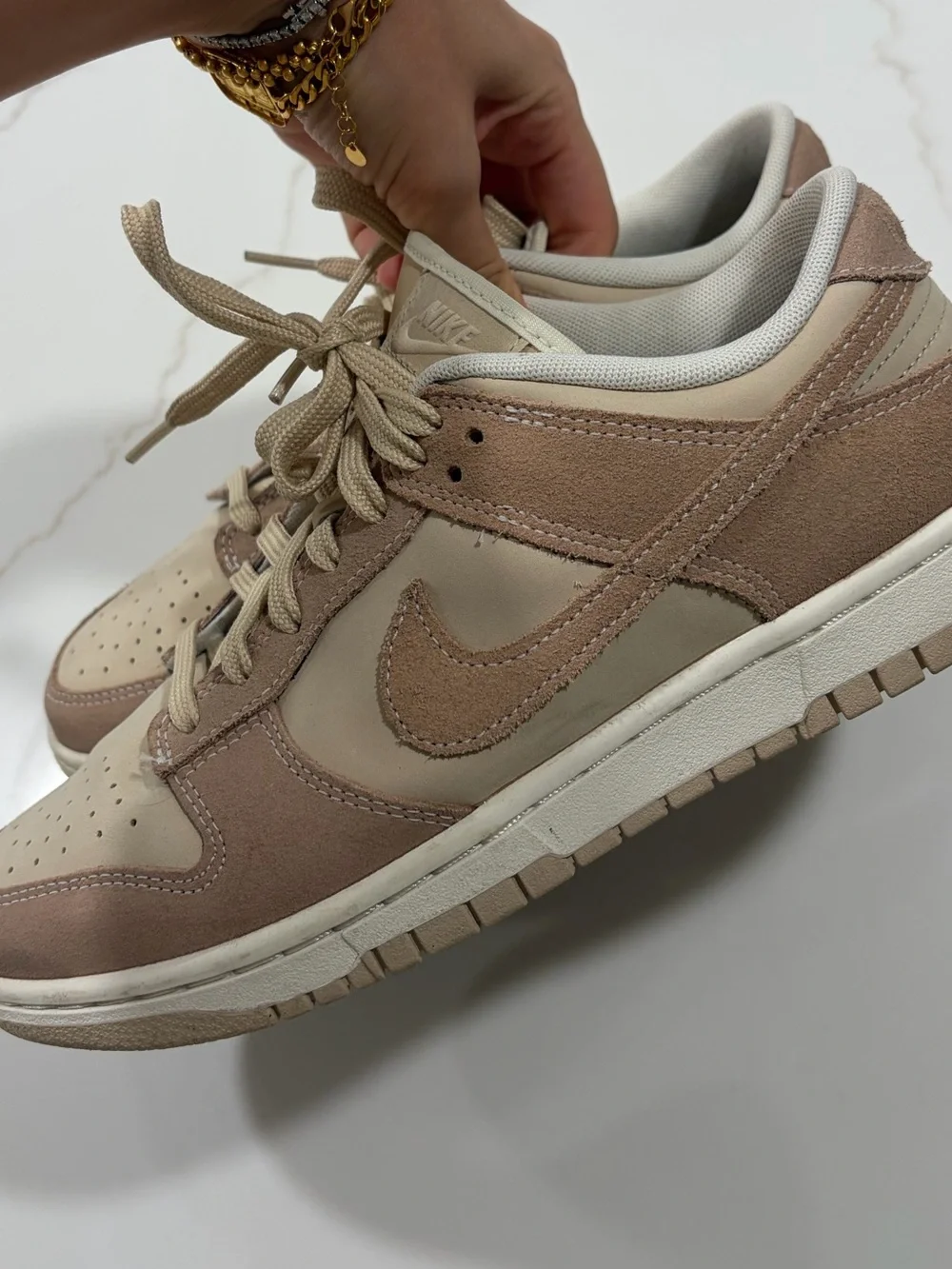 Nike Dunk Low Women's Sneakers in Sanddrift Taupe and Cream